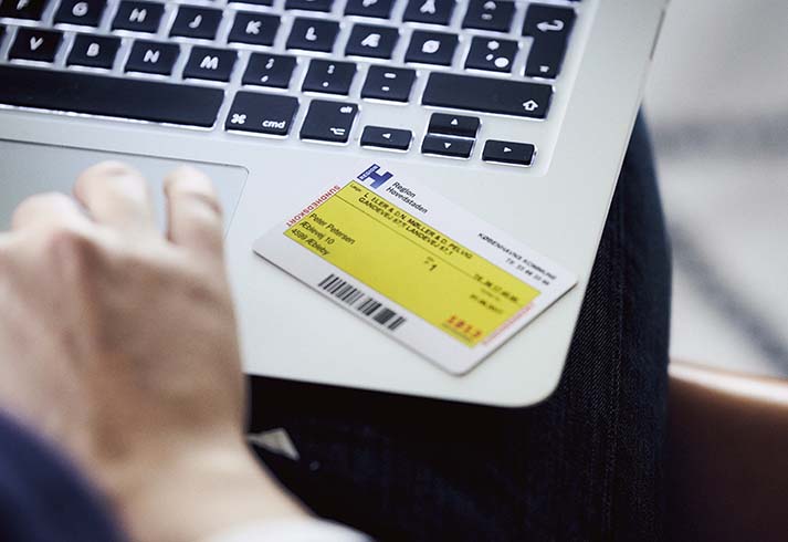 Yellow health insurance card